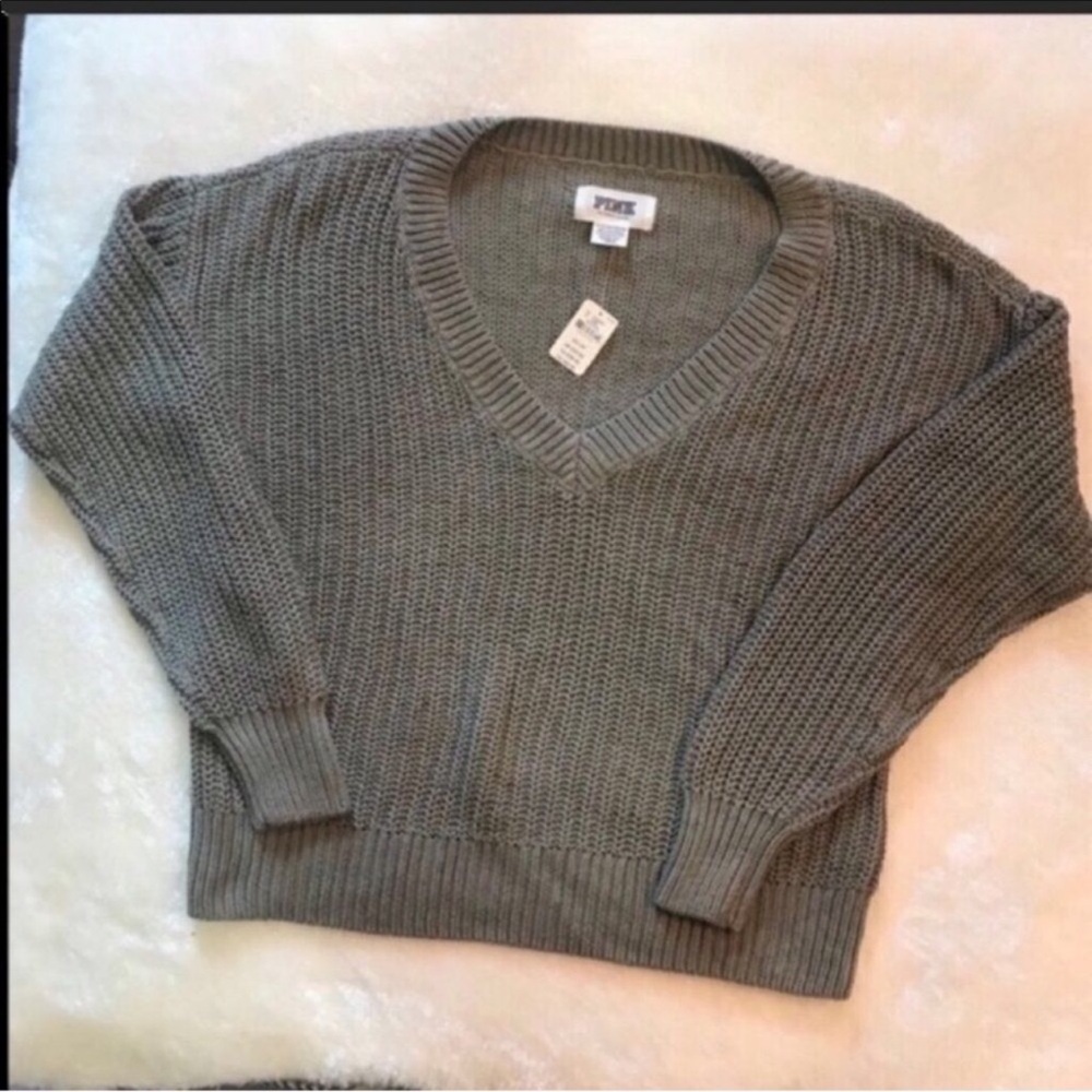 Pink Victoria’s Secret BOYFRIEND V-NECK SWEATER